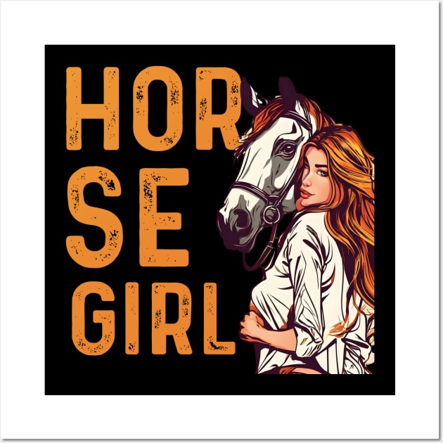 Horse Girl - Just A Girl Who Loves Horses, Horseback Riding Wall Art by click2print